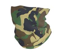 Dexnel Écharpe cache-cou camouflage militaire, passe-montagne, masque élastique, protection contre le vent Vert