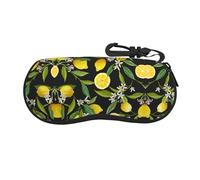 DEXNEL Étui à lunettes de soleil d'été en néoprène ultra léger avec fermeture éclair et clip ceinture pour adulte Jaune citron, Noir , taille unique