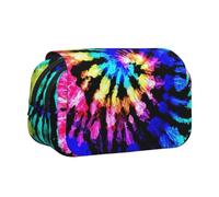 DEXNEL Exotic Tribe Trousse à crayons style Tie Dye pour crayons, boîte de rangement pratique pour stylos aquarelle ou marqueurs, Noir , Taille unique, Organiseur de sac