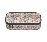 DEXNEL Flower Paris Tour Eiffel Trousse à crayons portable avec fermeture éclair, grande capacité, robuste, multifonctionnelle pour enfants, Noir , Taille unique, Organiseur de sac