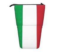 DEXNEL Joli porte-crayons sur pied avec drapeau de l'Italie, pochette télescopique, boîte à papeterie pour étudiants, filles, garçons, Noir , Taille unique, Organiseur de sac