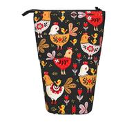 DEXNEL Joli pot à crayons sur pied, pochette télescopique, boîte de papeterie pour étudiants, filles, garçons, Noir , Taille unique, Organiseur de sac