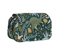 DEXNEL Jolie trousse à crayons avec impression dinosaure pour crayons, boîte de rangement pratique pour stylos aquarelle ou marqueurs, Noir , Taille unique, Organiseur de sac