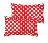 DEXNEL Lot de 2 taies d'oreiller en imitation lin avec impression à pois mignons et simples 30,5 x 50,8 cm pour canapé-lit