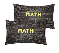 DEXNEL Lot de 2 taies d'oreiller en imitation lin avec impression mathématique simple, douce et durable, 30,5 x 50,8 cm pour canapé-lit