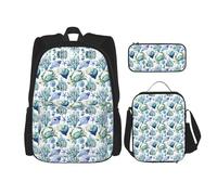 DEXNEL Lot de 3 sacs à dos d'école avec boîte à déjeuner - Combinaison assortie pour application de l'univers, Noir , Taille unique, Ensemble cartable