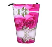 DEXNEL Lot de 4 jolis porte-crayons sur pied, pochette télescopique, boîte à papeterie pour étudiants, filles, garçons, Noir , Taille unique, Organiseur de sac