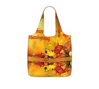DEXNEL Sac à provisions réutilisable avec impression Happy Thanksgiving - Sac fourre-tout pliable en polyester 25 l - Grande capacité de 25 l