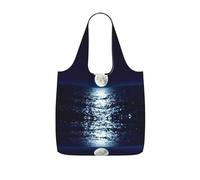 DEXNEL Sac à provisions réutilisable avec impression pleine lune dans la nuit 25 l polyester grande capacité 25 l