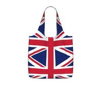 DEXNEL Sac à provisions réutilisable avec imprimé drapeau du Royaume-Uni - Sac fourre-tout pliable en polyester 25 l - Grande capacité de 25 l