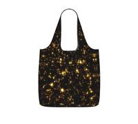 DEXNEL Sac à provisions réutilisable en polyester 25 l avec impression noire dorée et grande capacité de 25 l