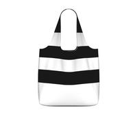 DEXNEL Sac à provisions réutilisable en polyester 25 l Motif rayures Noir/blanc Grande capacité 25 l