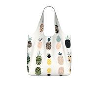 DEXNEL Sac à provisions réutilisable en polyester avec imprimé ananas 25 l Grande capacité 25 l
