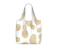 DEXNEL Sac à provisions réutilisable en polyester avec imprimé ananas doré 25 l