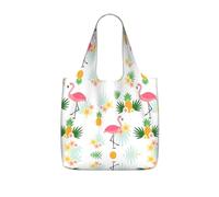 DEXNEL Sac à provisions réutilisable en polyester avec imprimé flamants roses et ananas 25 l