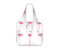 DEXNEL Sac à provisions réutilisable en polyester avec imprimé flamants roses sur blanc 25 l