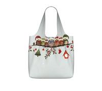 DEXNEL Sac à provisions réutilisable en polyester avec imprimé hiboux sur branche 25 l