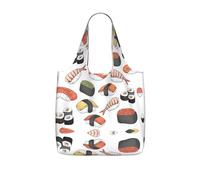 DEXNEL Sac à provisions réutilisable en polyester avec imprimé sushi 25 l Grande capacité 25 l
