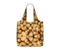 DEXNEL Sac de courses réutilisable en polyester avec imprimé pommes de terre de jardin 25 l