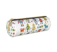 DEXNEL Trousse à crayons avec fermeture éclair, élégante et pratique, motif robots de dessin animé, cadeau pour garçons et filles, blanc, Taille unique, Organiseur de sac