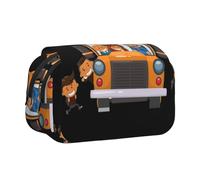 DEXNEL Trousse à crayons avec impression bus scolaire pour crayons, boîte de rangement pratique pour stylos aquarelle ou marqueurs, Noir , Taille unique, Organiseur de sac