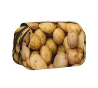 DEXNEL Trousse à crayons avec impression de pommes de terre de jardin, boîte de rangement pratique pour stylos aquarelle ou marqueurs, Noir , Taille unique, Organiseur de sac