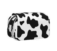 DEXNEL Trousse à crayons avec impression vache noire et blanche pour crayons, boîte de rangement pratique pour stylos aquarelle ou marqueurs, Noir , Taille unique, Organiseur de sac