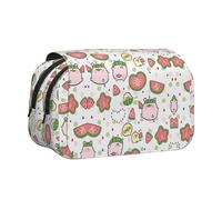 DEXNEL Trousse à crayons avec motif cochon mignon pour crayons, boîte de rangement pratique pour stylos aquarelle ou marqueurs, Noir , Taille unique, Organiseur de sac