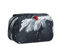 DEXNEL Trousse à crayons coccinelle sur marguerite pour crayons, boîte de rangement pratique pour stylos aquarelle ou marqueurs, Noir , Taille unique, Organiseur de sac