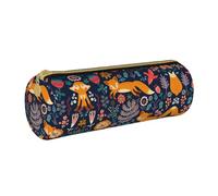 DEXNEL Trousse à crayons d'écolier avec fermeture éclair, élégante et pratique, pour garçons et filles - Motif hibou, lapin, oiseaux, renard, blanc, Taille unique, Organiseur de sac