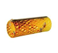 DEXNEL Trousse à crayons en nid d'abeille avec fermeture éclair, élégante et pratique, cadeau pour garçons et filles, blanc, Taille unique, Organiseur de sac