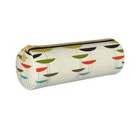 DEXNEL Trousse à crayons moderne du milieu du siècle avec fermeture éclair, élégante et pratique, cadeau pour garçons et filles, blanc, Taille unique, Organiseur de sac