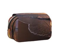 DEXNEL Trousse à crayons motif coucher de soleil sur la plage pour crayons, boîte de rangement pratique pour stylos aquarelle ou marqueurs, Noir , Taille unique, Organiseur de sac