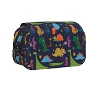 DEXNEL Trousse à crayons motif feuille de palmier dinosaure pour crayons, boîte de rangement pratique pour stylos aquarelle ou marqueurs, Noir , Taille unique, Organiseur de sac