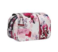 DEXNEL Trousse à crayons motif Tour Eiffel de Paris pour crayons - Boîte de rangement pratique pour stylos aquarelle ou marqueurs, Noir , Taille unique, Organiseur de sac