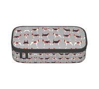 DEXNEL Trousse à crayons portable avec fermeture éclair, haute capacité, robuste et multifonctionnelle pour enfants Motif Beagle, Noir , Taille unique, Organiseur de sac