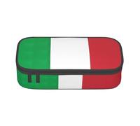 DEXNEL Trousse à crayons portable avec fermeture éclair - Motif drapeau de l'Italie - Grande capacité - Multifonctionnel - Pour enfants, Noir , Taille unique, Organiseur de sac