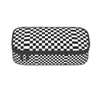 DEXNEL Trousse d'école portable à rayures noires et blanches avec fermeture éclair, grande capacité, robuste, multifonctionnelle pour enfants, Noir , Taille unique, Organiseur de sac