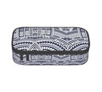 DEXNEL Trousse d'école portable avec fermeture éclair - Motif tribal maori polynésien bleu - Grande capacité - Multifonctionnel - Pour enfants, Noir , Taille unique, Organiseur de sac