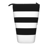 DEXNEL Trousse télescopique à rayures noires et blanches pour étudiants, filles, garçons, Noir , Taille unique, Organiseur de sac