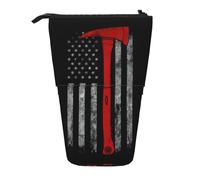 DEXNEL Trousse télescopique avec drapeau rouge en forme de hache de pompier pour étudiants, filles, garçons, Noir , Taille unique, Organiseur de sac