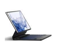 Dexnor Clavier Tablette pour Samsung Galaxy Tab S10+ Plus/S9+ Plus/S9 FE+ Plus/S8+ Plus/S7 FE/S7+ Plus 12,4" Magic Style Keyboard Support Magnétique Trackpad Rétro-éclairé AZERTY Français, Noir