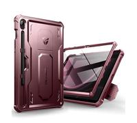 Dexnor Compatible avec Coque Samsung Galaxy Tab S9 FE, [Protecteur d'écran intégré et Support] Protection de qualité Militaire Robuste Coque de Protection Antichoc Samsung Tab S9 FE - Rouge Magique