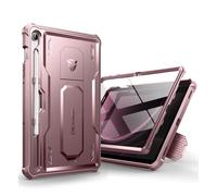 Dexnor Compatible avec Coque Samsung Galaxy Tab S9 FE, [Protecteur d'écran intégré et Support] Protection de qualité Militaire Robuste Coque de Protection Antichoc Samsung Tab S9 FE - Poudre Pivoine