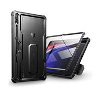 Dexnor Compatible avec Coque Samsung Galaxy Tab S9 Plus, [Protecteur d'écran intégré et Support] Protection de qualité Militaire Robuste Coque de Protection Antichoc - Noir