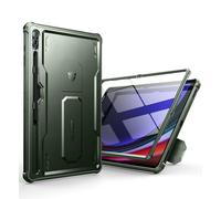 Dexnor Compatible avec Coque Samsung Galaxy Tab S9 Ultra/S8 Ultra, [Protecteur d'écran intégré et Support] Protection de qualité Militaire Robuste Coque de Protection Antichoc Samsung - Vert Militaire