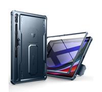 Dexnor Compatible avec Coque Samsung Galaxy Tab S9 Ultra/S8 Ultra, [Protecteur d'écran intégré et Support] Protection de qualité Militaire Robuste Coque de Protection Antichoc Samsung - Bleu Marine