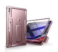 Dexnor Compatible avec Coque Samsung Galaxy Tab S9 Ultra/S8 Ultra, [Protecteur d'écran intégré et Support] Protection de qualité Militaire Robuste Coque de Protection Antichoc Samsung - Poudre Pivoine