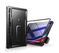 Dexnor Compatible avec Coque Samsung Galaxy Tab S9 Ultra/S8 Ultra, [Protecteur d'écran intégré et Support] Protection de qualité Militaire Robuste Coque de Protection Antichoc Samsung - Noir