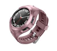 Dexnor Compatible Samsung Watch 6 Classic (43MM), étui de Protection de Qualité Militaire avec Bracelet Réglable Résistant Aux Chocs, Bande de Remplacement Sport pour Samsung Watch 6 Classic - Rose